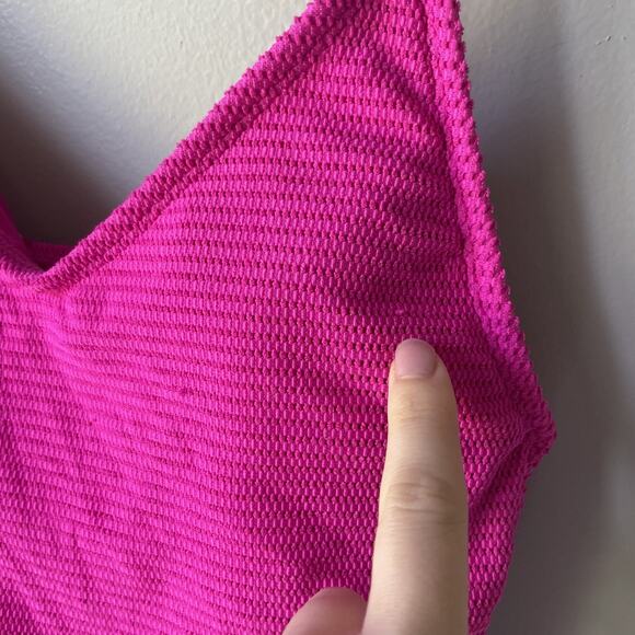 Xhilaration Mesh One Piece Swimsuit Swimwear Bathing Strappy Ladder Sides Pink S - Picture 10 of 16